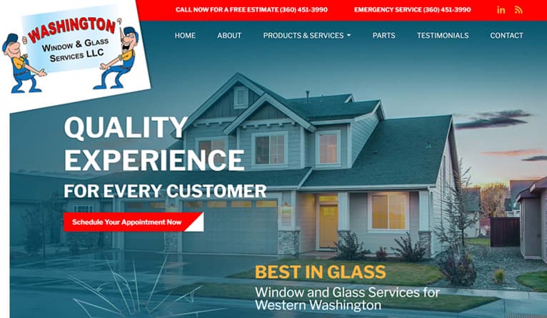 Washington Window & Glass | VRTX Digital Website Portfolio